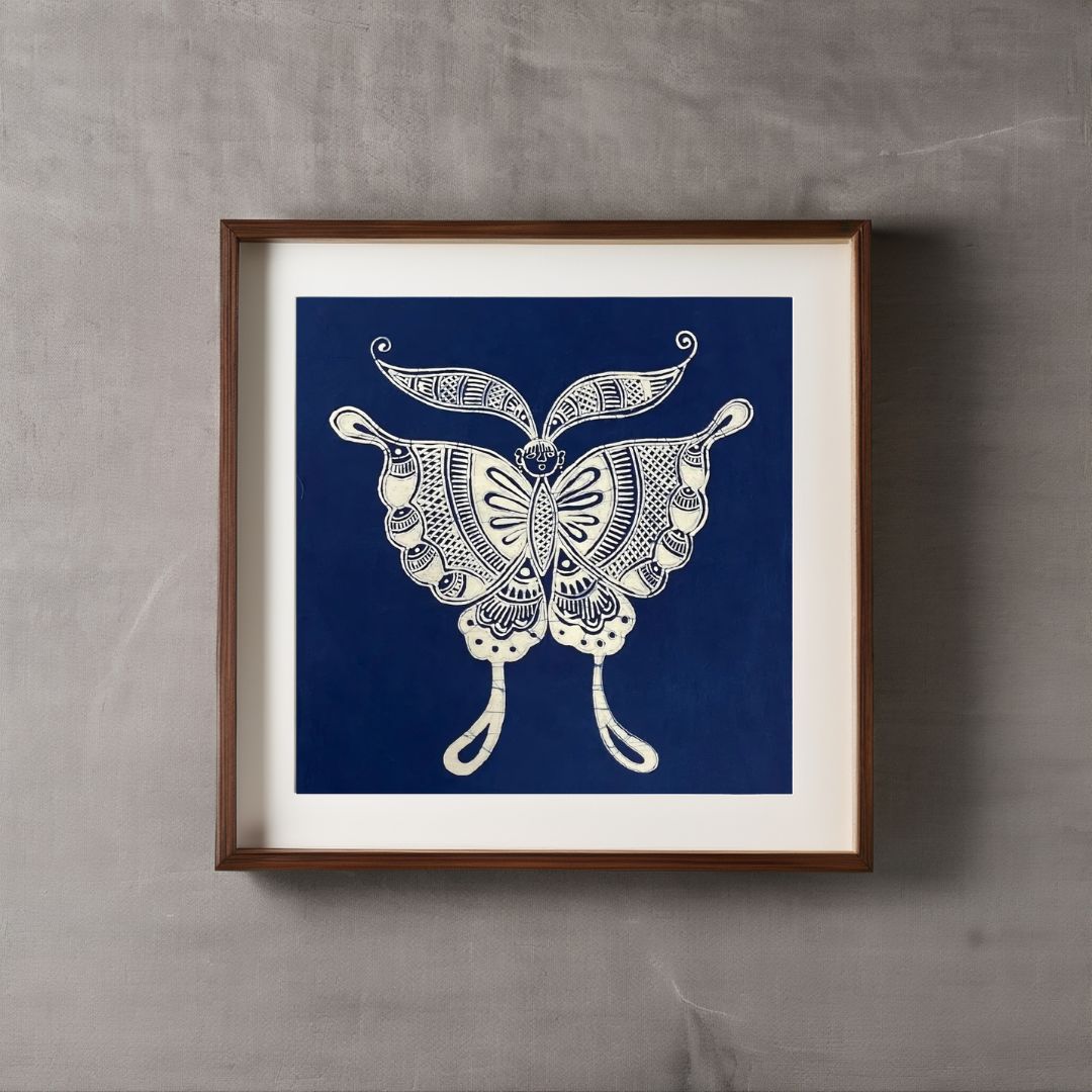 Miao Batik Wall Art With Butterfly Paintings - Handmade