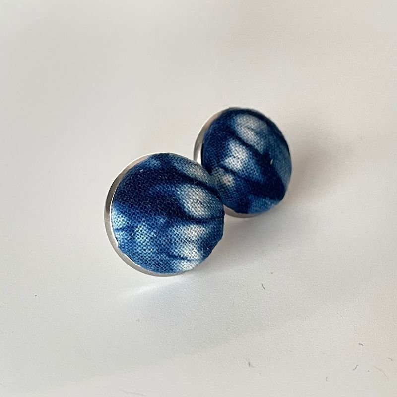 Handmade Made Batik Stud Earrings With Earrings - Handmade