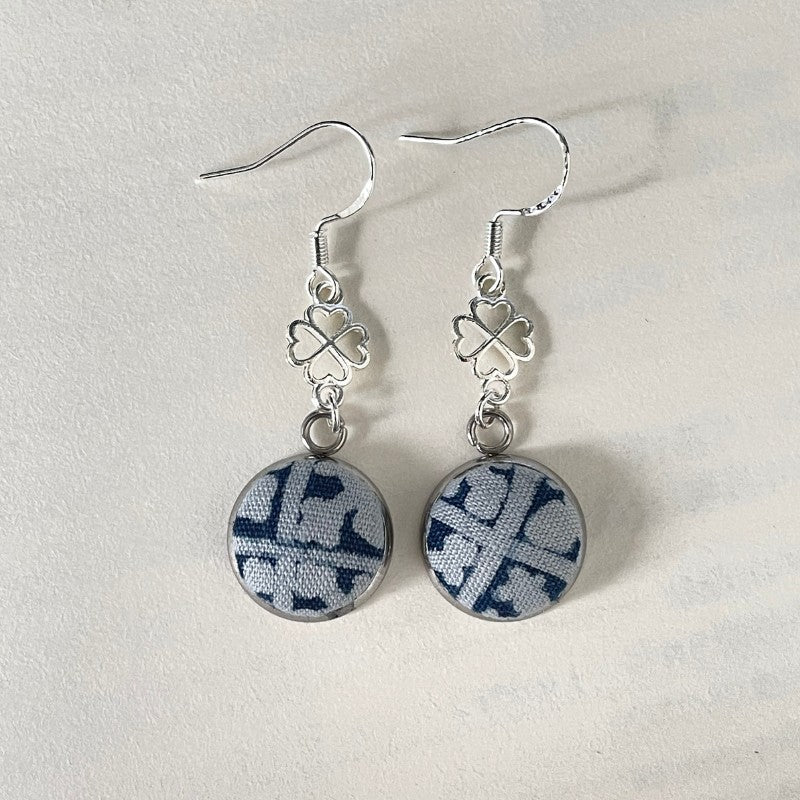 Handmade Miao Batik Earrings With Earrings - Handmade