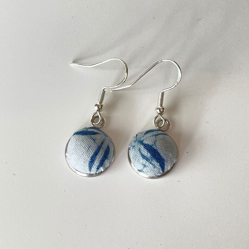 Handmade Miao Batik Earrings With Earrings - Handmade