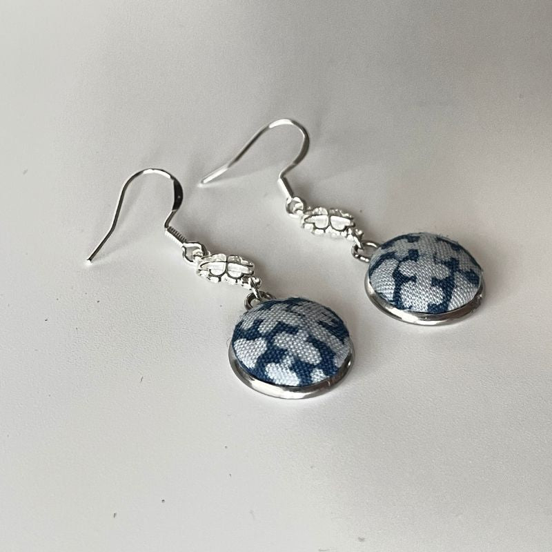 Handmade Miao Batik Earrings With Earrings - Handmade