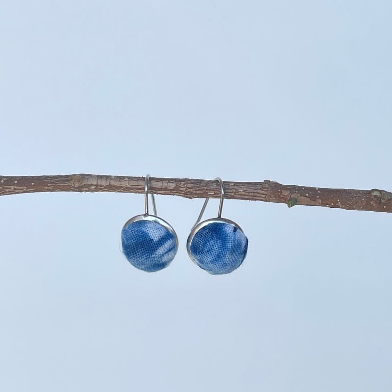 Handmade Miao Batik Earrings With Earrings - Handmade