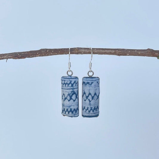 Handmade Miao Batik Earrings With Earrings - Handmade