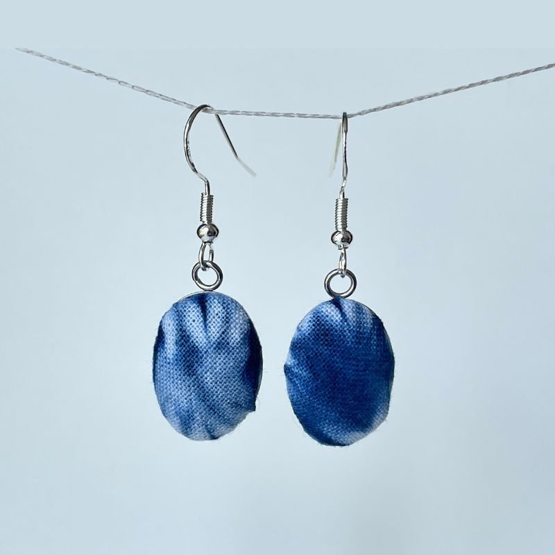 Handmade Miao Batik Earrings With Earrings - Handmade