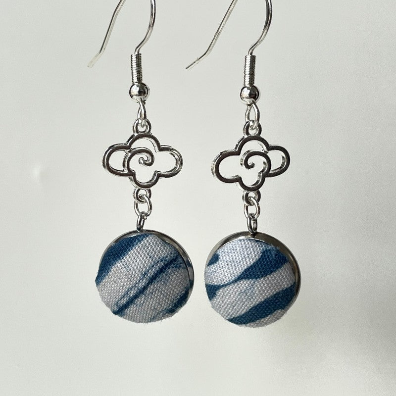 Handmade Miao Batik Earrings With Cloud Earrings - Handmade