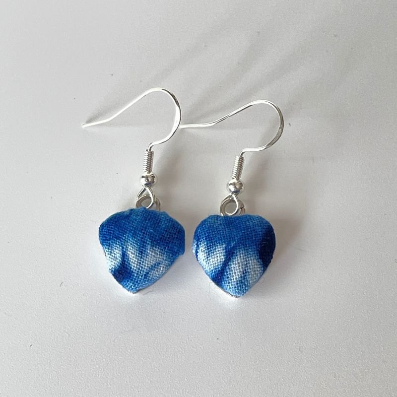 Handmade Miao Batik Earrings With Earrings - Handmade