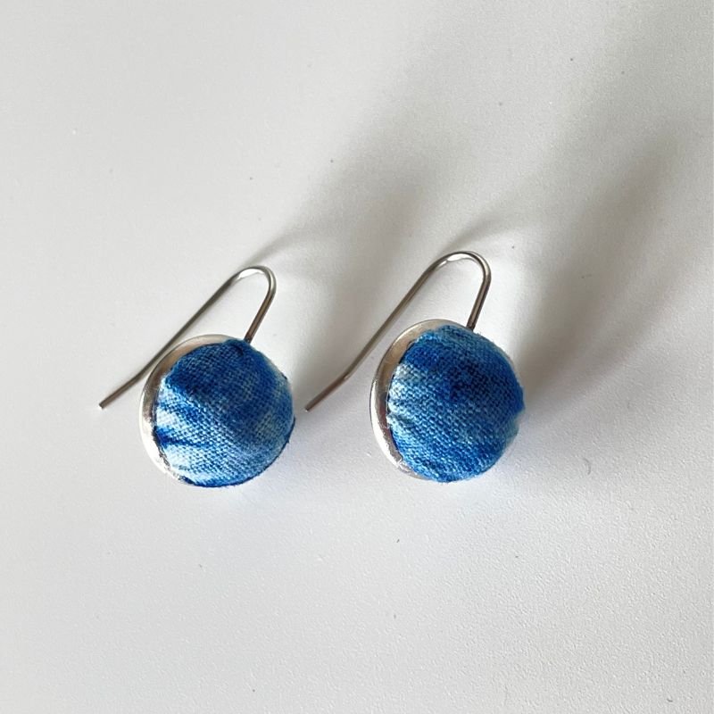 Handmade Miao Batik Earrings With Earrings - Handmade