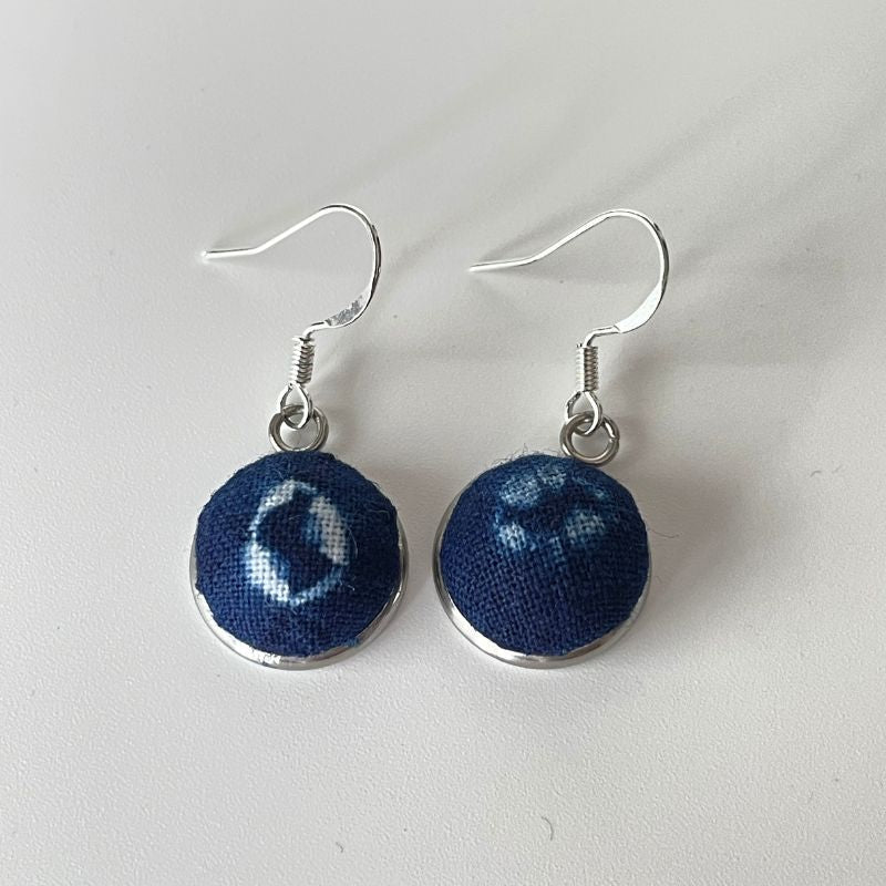 Handmade Miao Batik Earrings With Earrings - Handmade