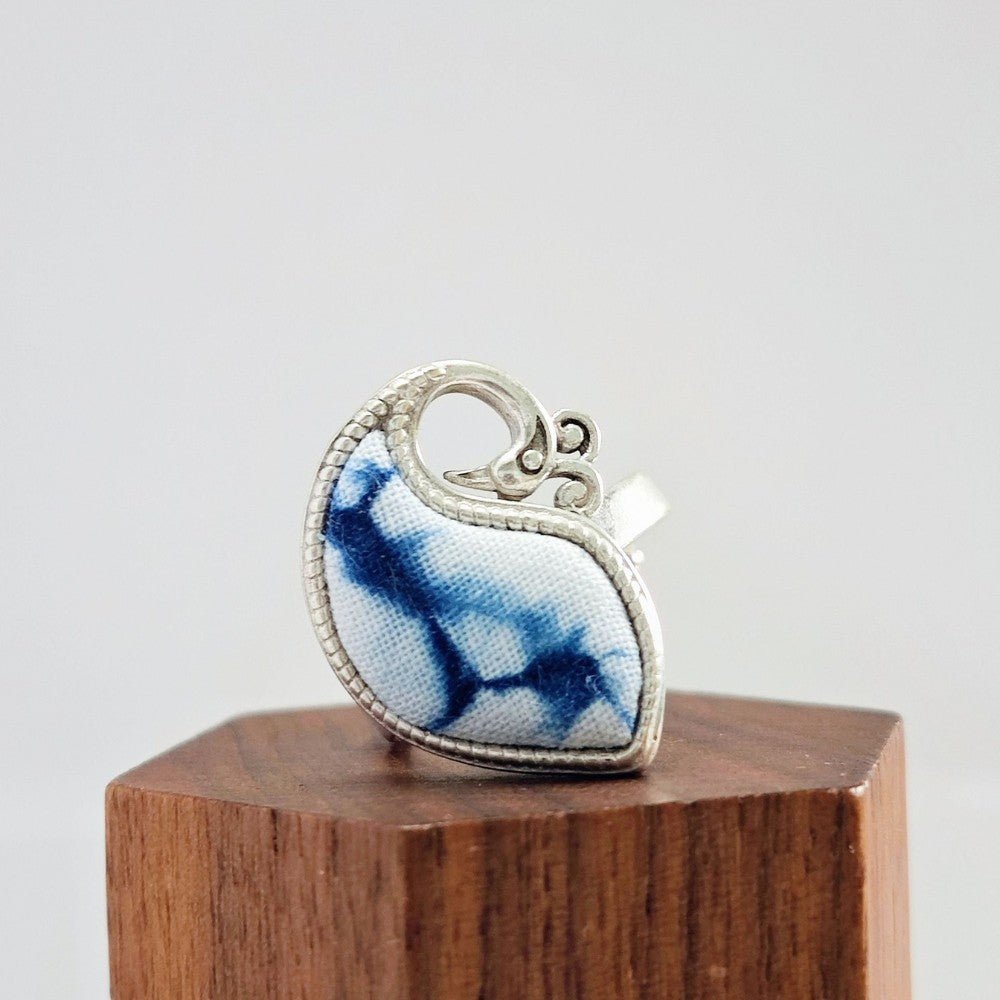 Handmade Miao Silver Fabric Ring With Bird Rings - Handmade