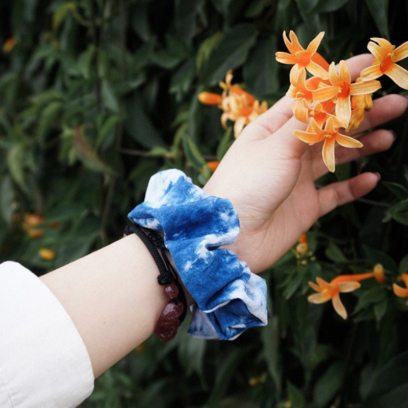 Handmade Tie-Dye Scrunchies With Hair Ties - Handmade