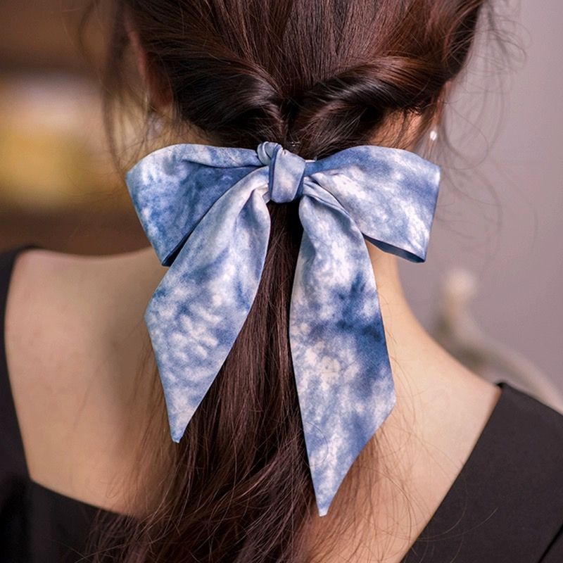 Handmade Tie-Dye Silk Hairband With Hair Ties - Handmade